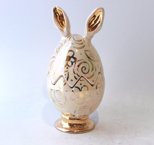 Easter Egg with Ears in Gold Blooms