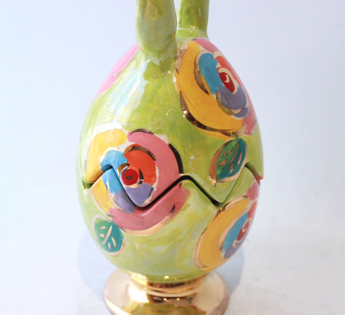 Easter Egg with Ears in Gold New Rose Green