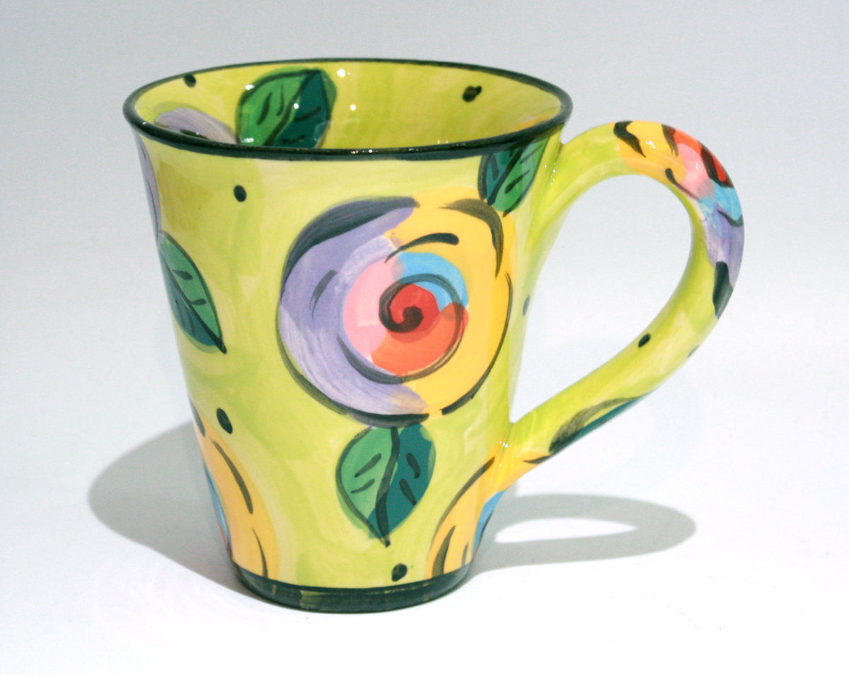 New Shape Large Mug in New Rose on Green