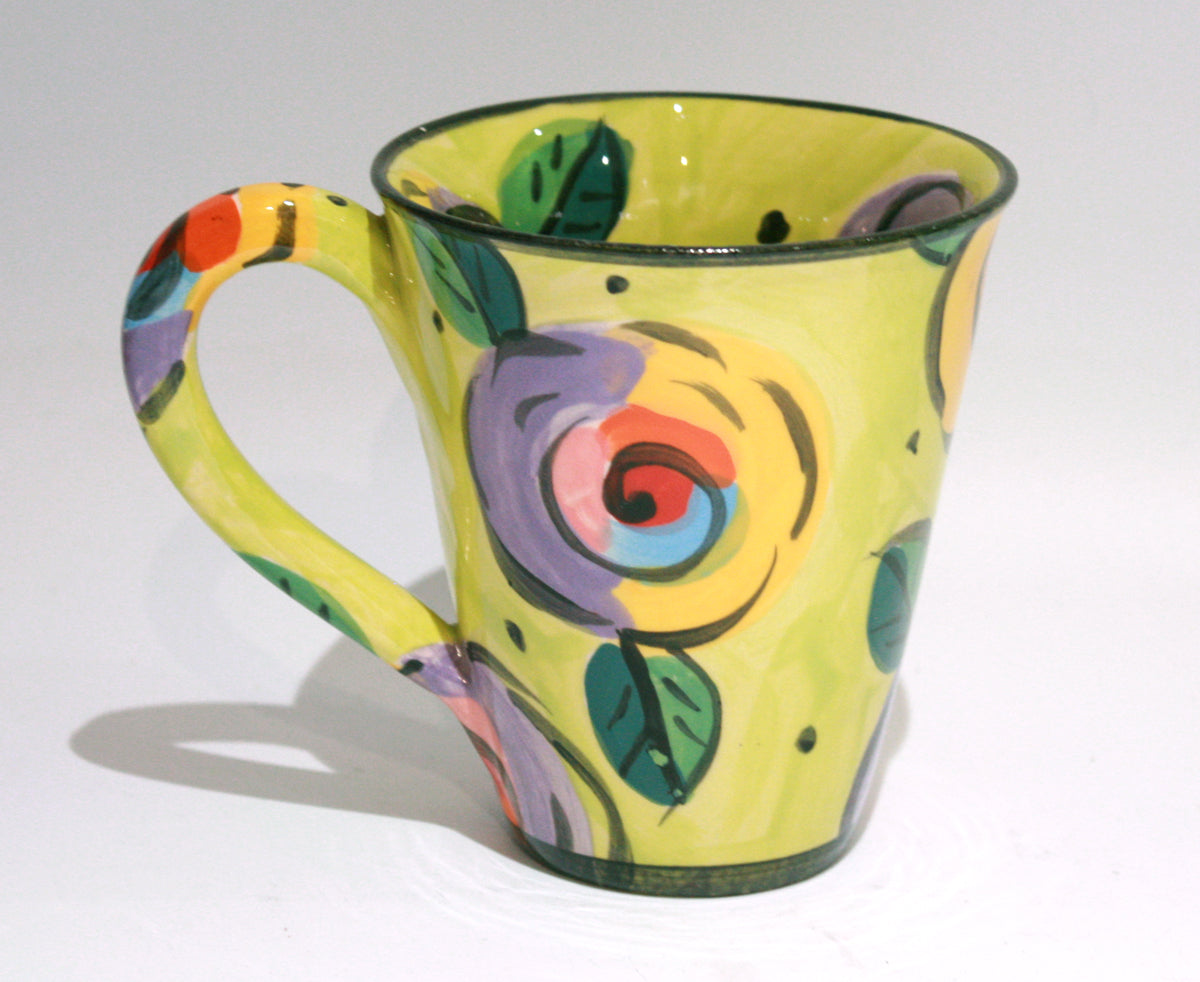 New Shape Large Mug in New Rose on Green