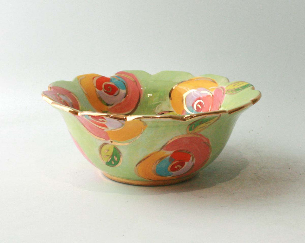 Fluted Cereal Bowl in Gold New Rose Green MaryRoseYoung