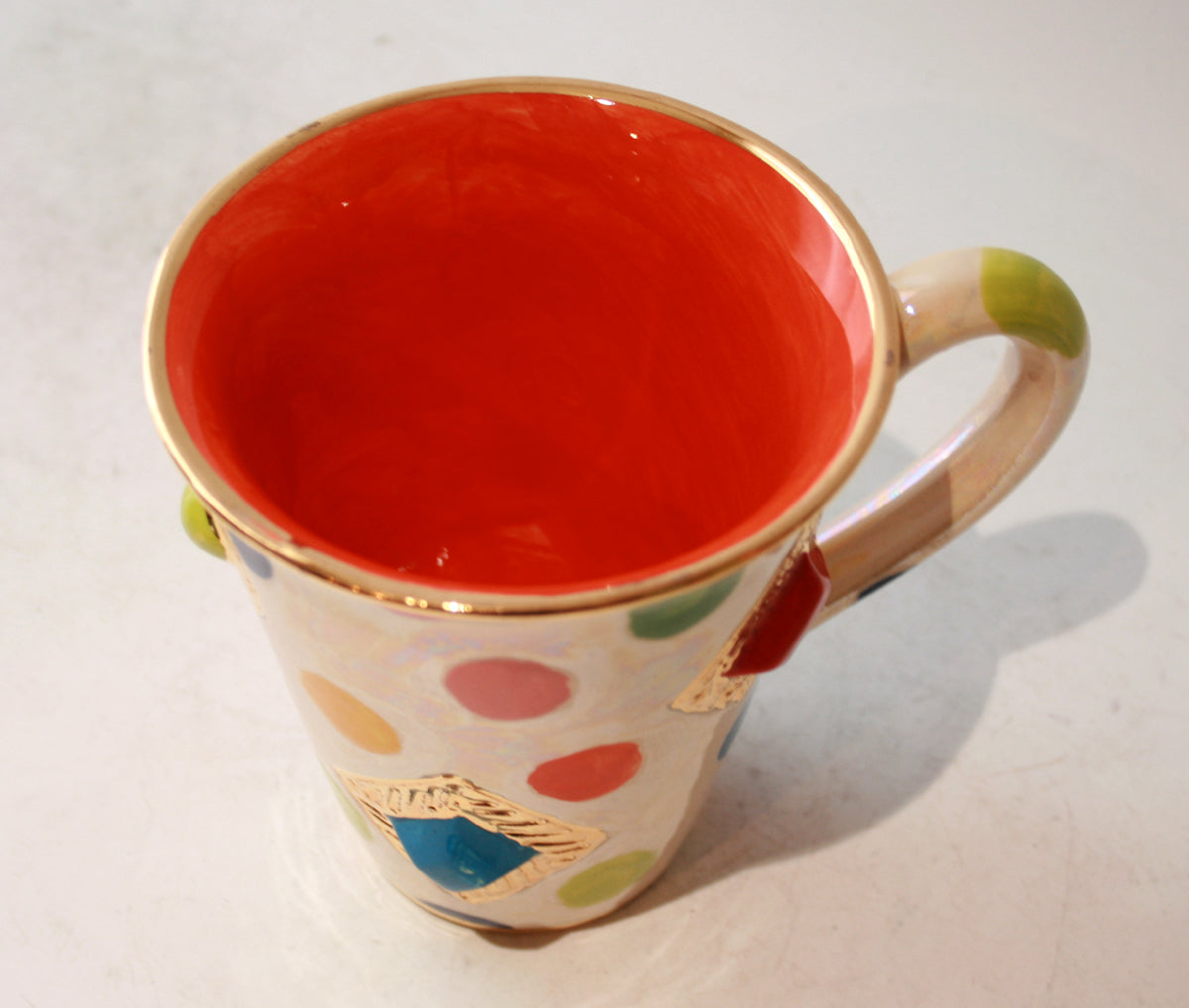 New Shape Large Jewelled Mug in Coloured Dot