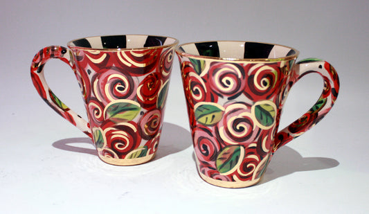 Large Mug with New Red Rosebush - MaryRoseYoung