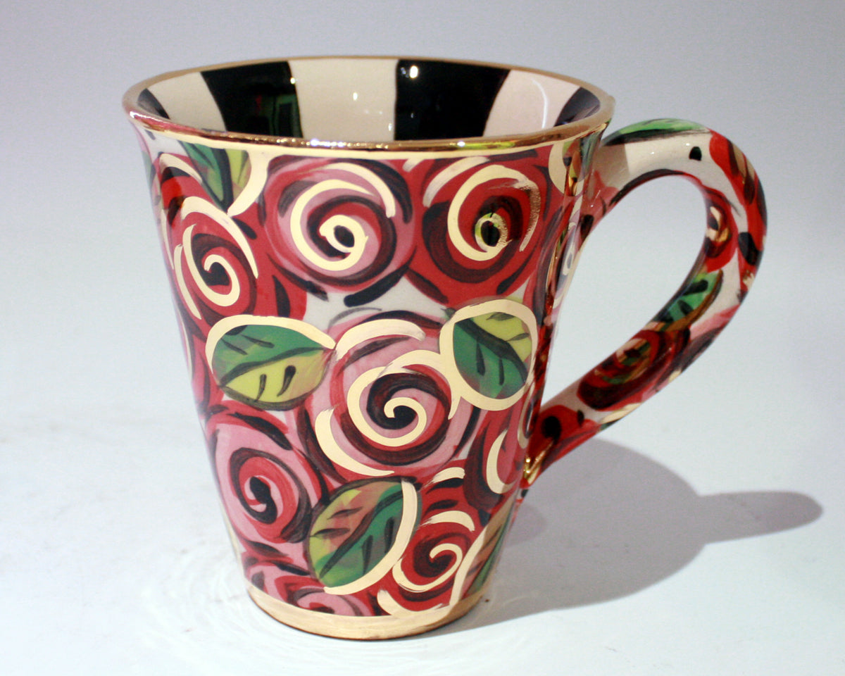 Large Mug with New Red Rosebush - MaryRoseYoung