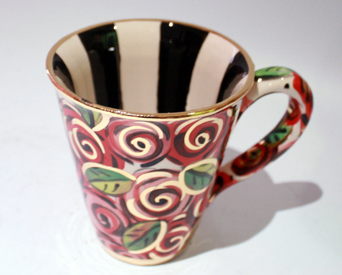 Large Mug with New Red Rosebush - MaryRoseYoung