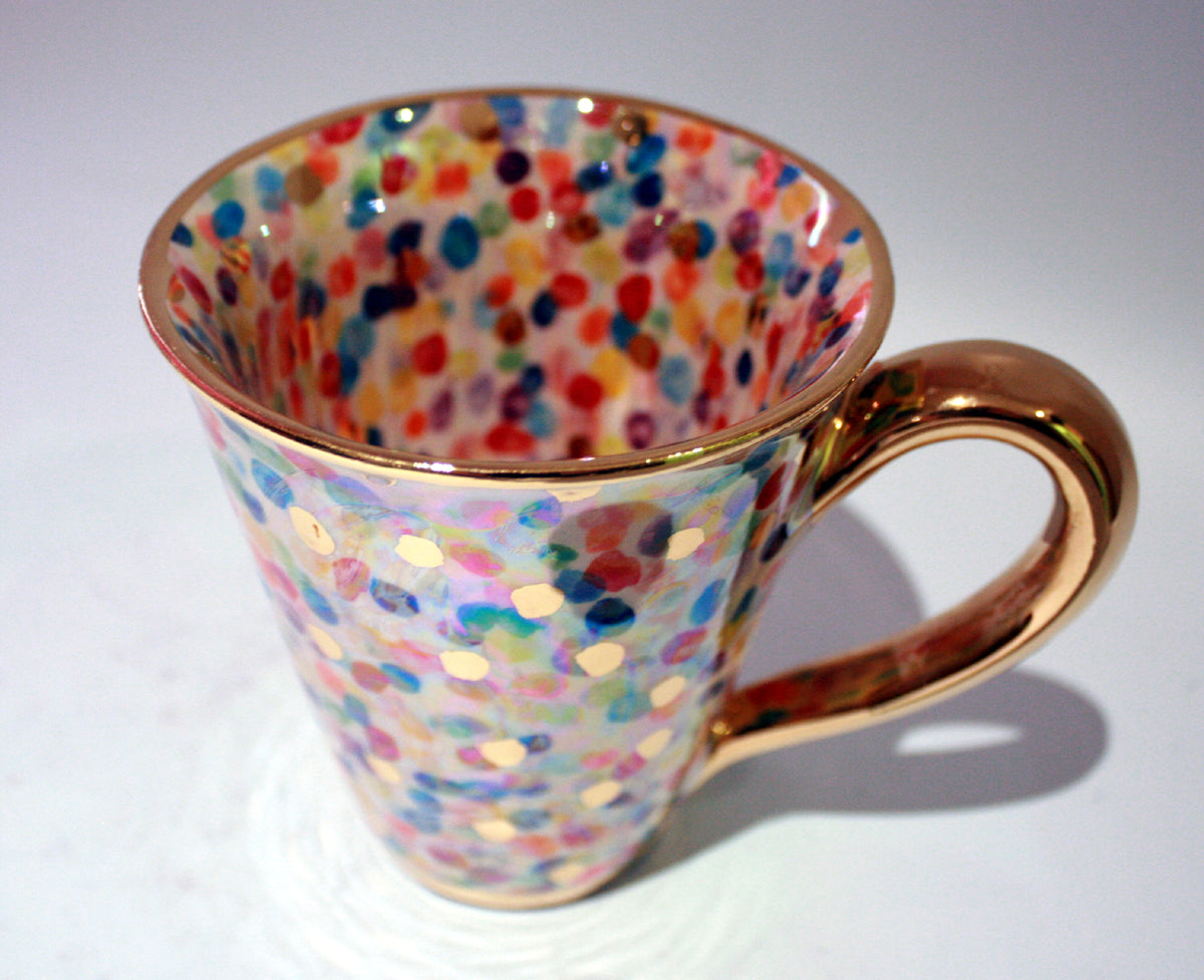 Large Confetti Mug with Gold Handle - MaryRoseYoung