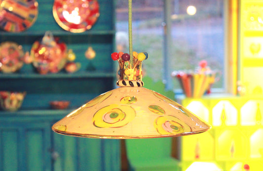 Pendant Lamp with Crown Topping
