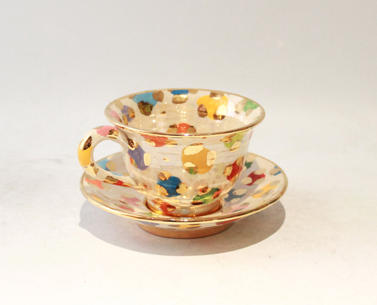 Cup and Saucer in Coloured Leopard