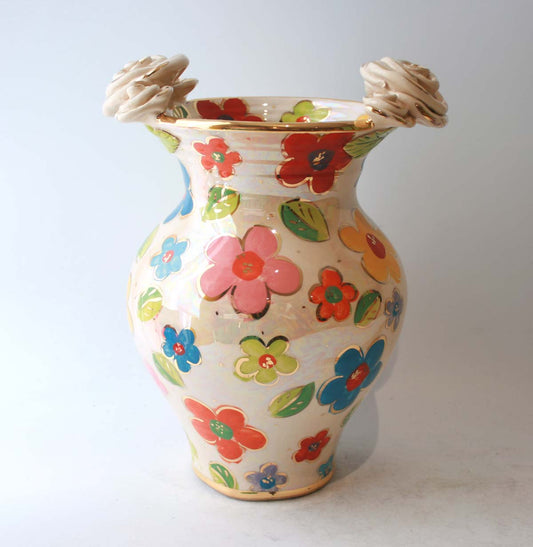 Large Fat Vase in Daisy