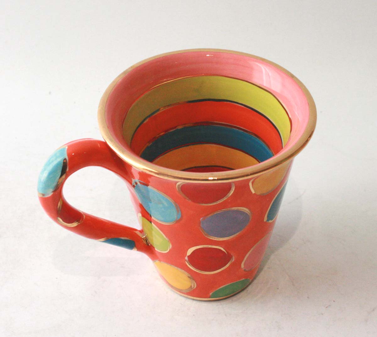 New Shape Large Mug in Smarties on Orange