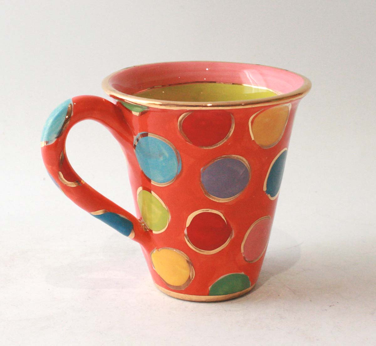 New Shape Large Mug in Smarties on Orange