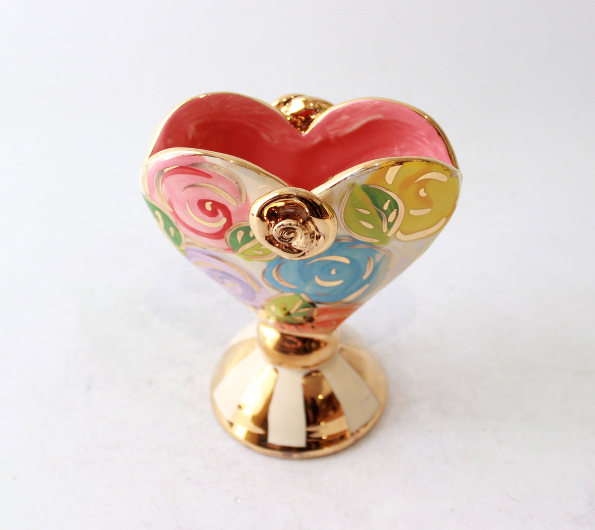 Baby Heart Vase in Pastel Block Rose