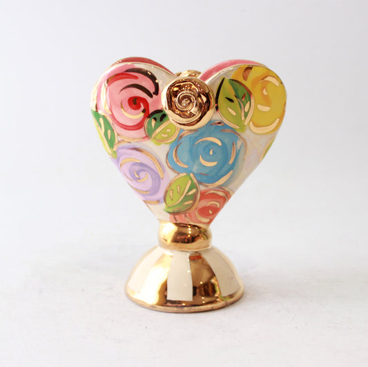 Baby Heart Vase in Pastel Block Rose