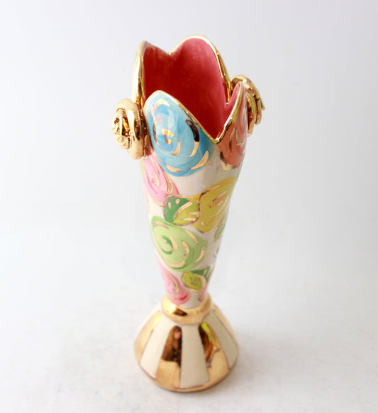 Tiny Heart Vase in Pastel Block Rose