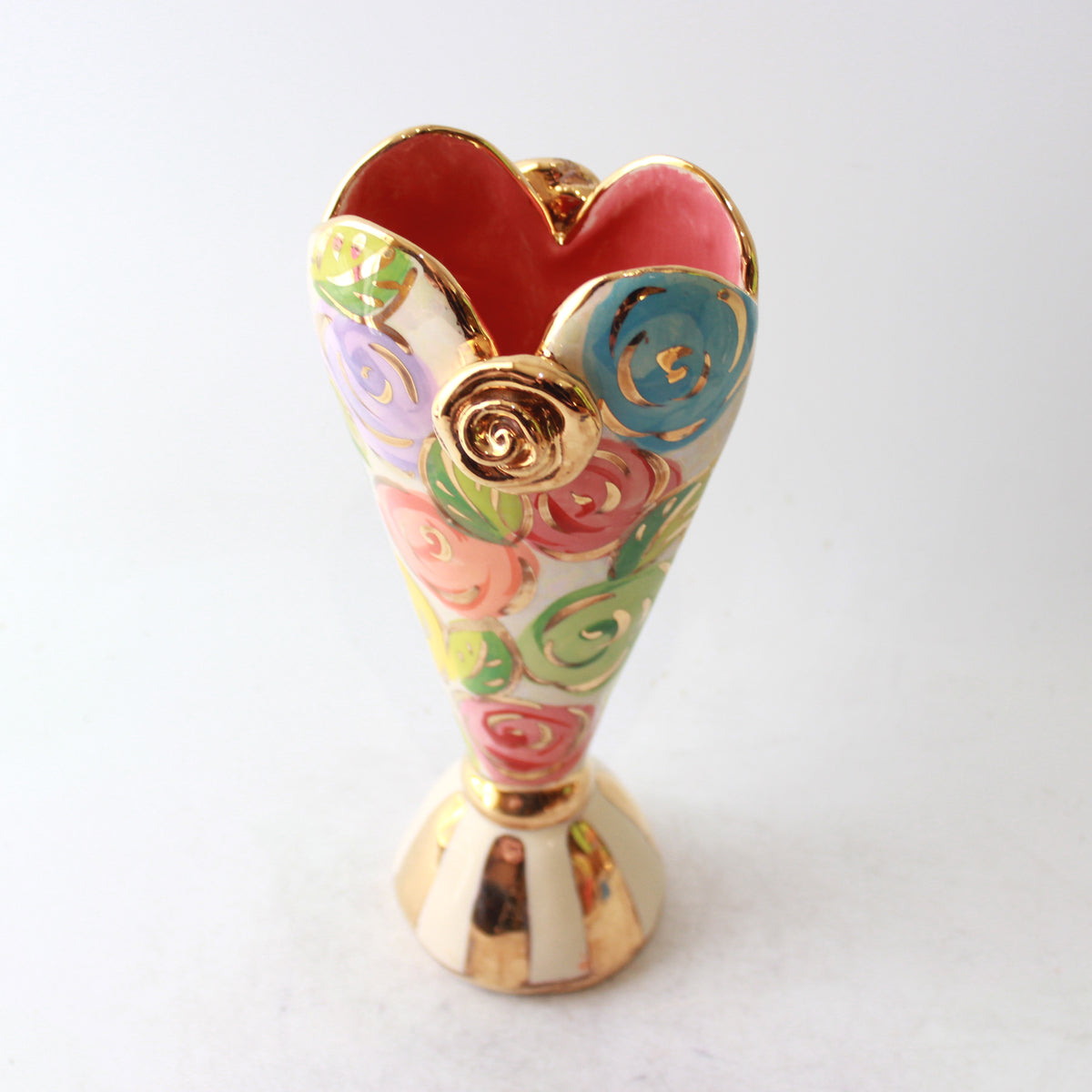 Tiny Heart Vase in Pastel Block Rose