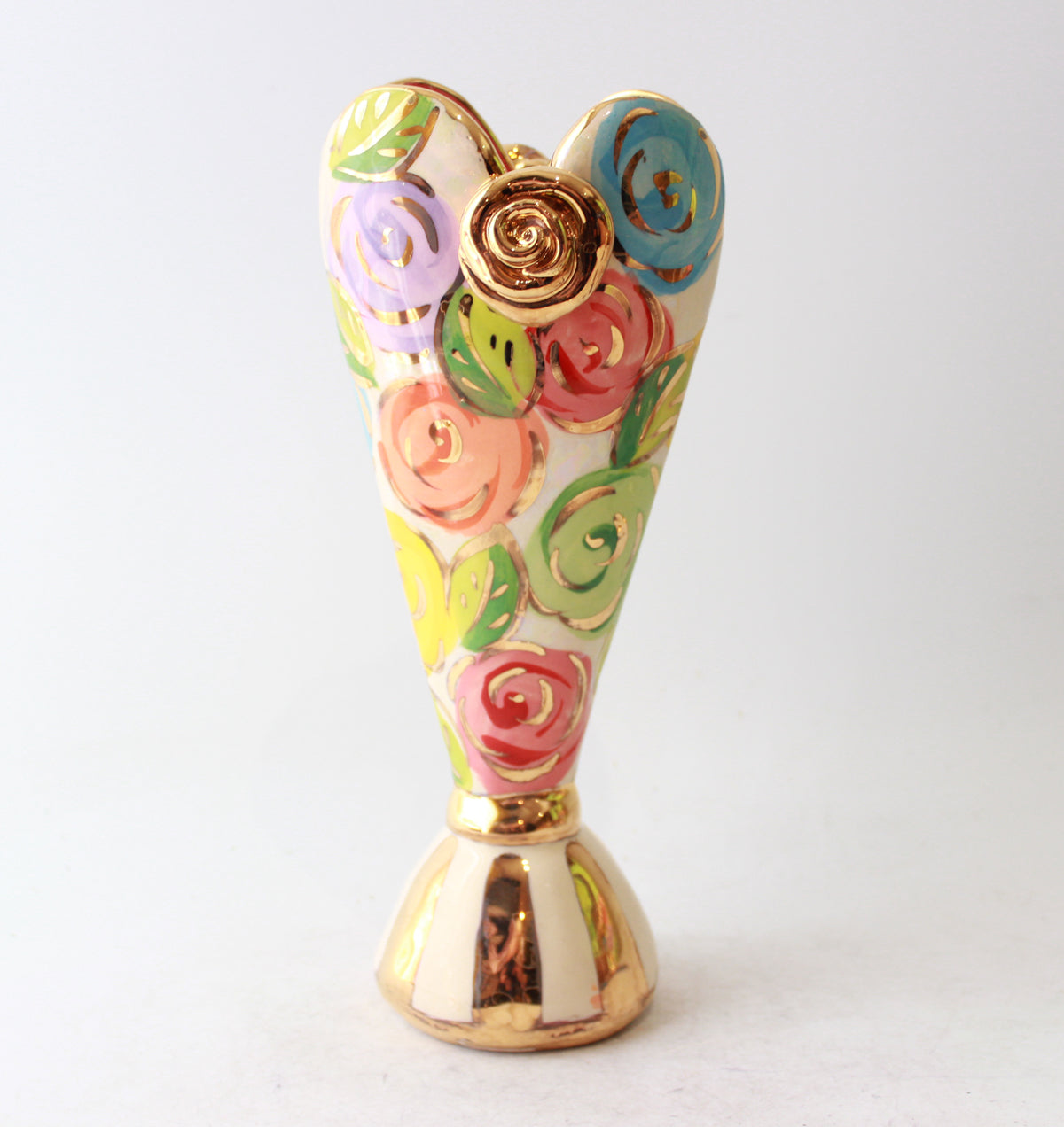 Tiny Heart Vase in Pastel Block Rose