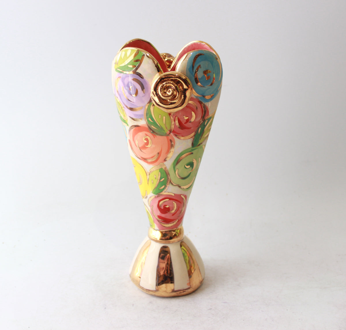 Tiny Heart Vase in Pastel Block Rose