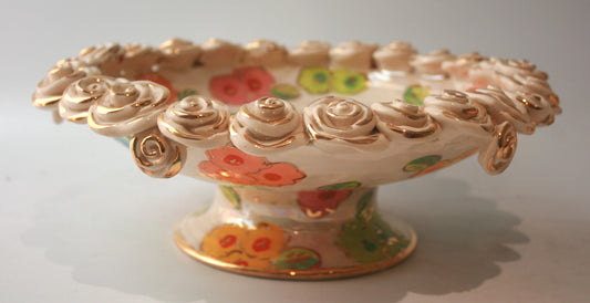 Rose Encrusted Cakestand in Petit Fleur