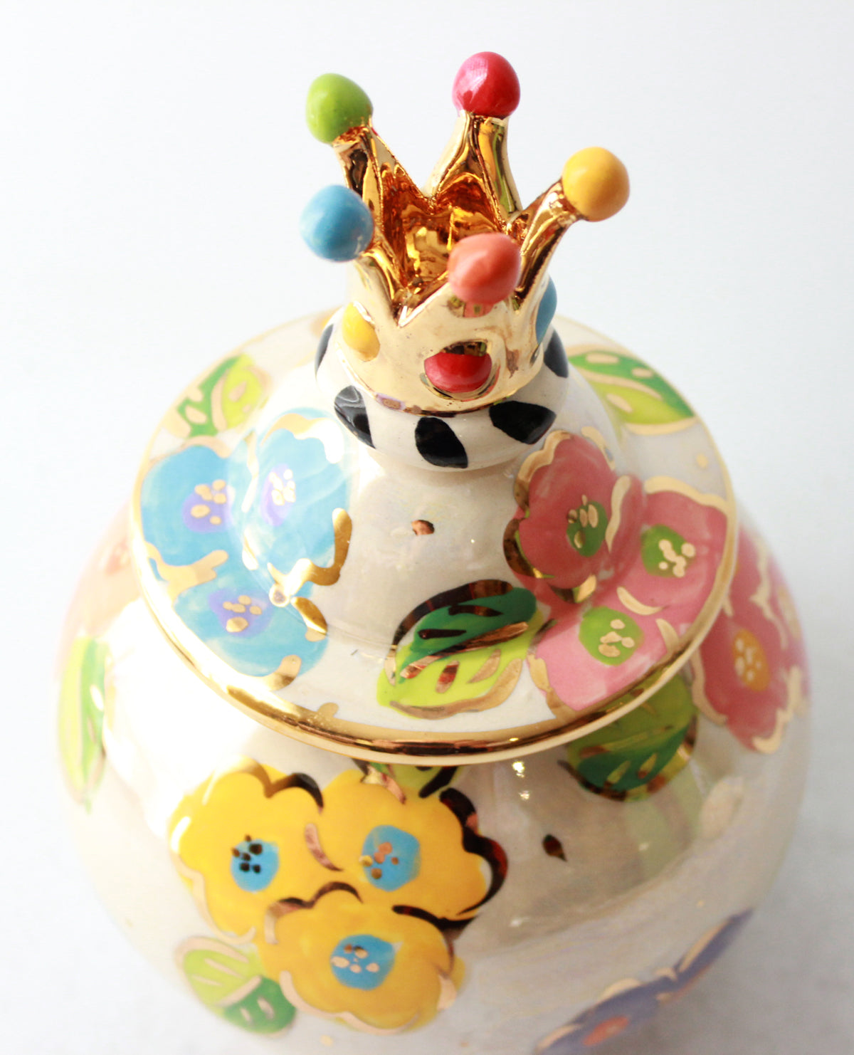 Crown Lidded Tea Caddy in Petit Fleur
