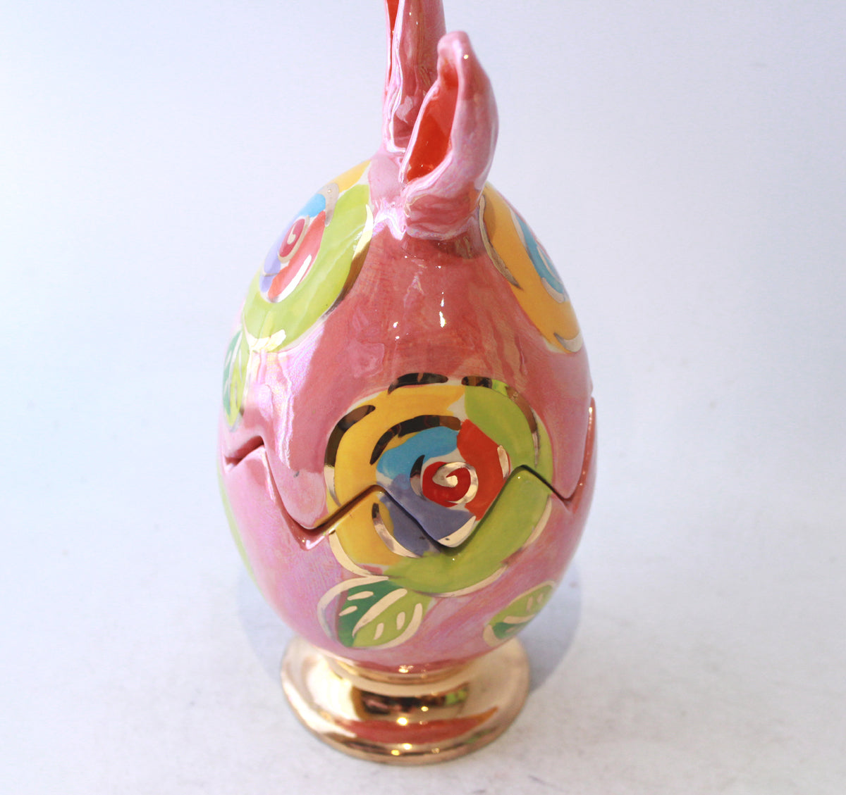 Easter Egg with Ears in Gold New Rose Pink