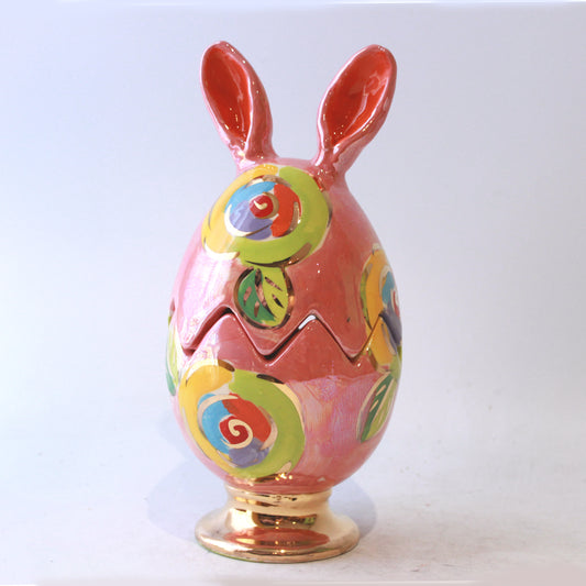Easter Egg with Ears in Gold New Rose Pink