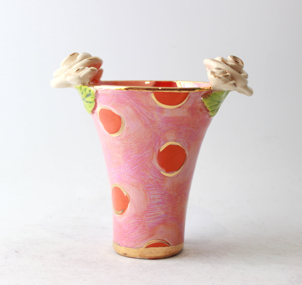 Tiny Flared Vase in Daisy Dots Pink