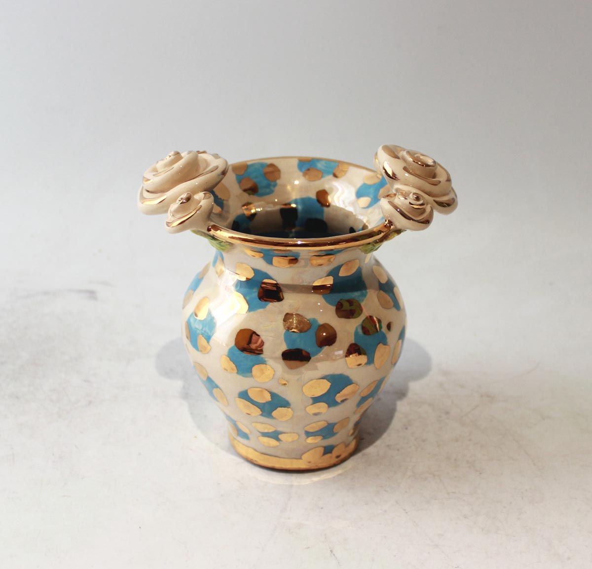 Posy Vase in Blue Leopard