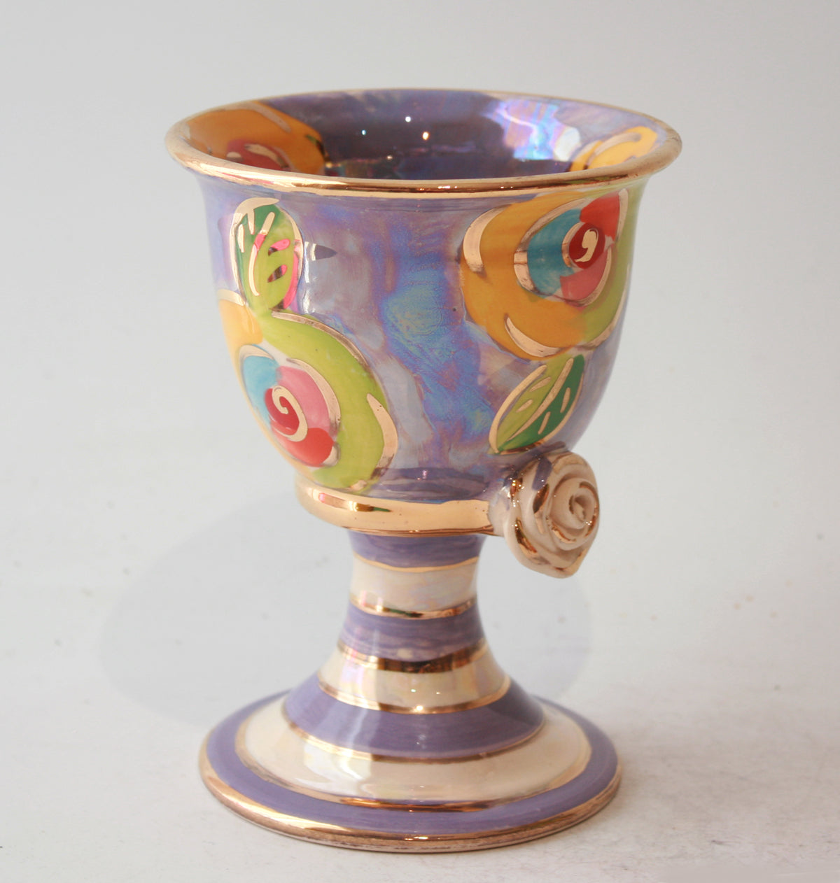 Goblet in Gold New Rose on Purple