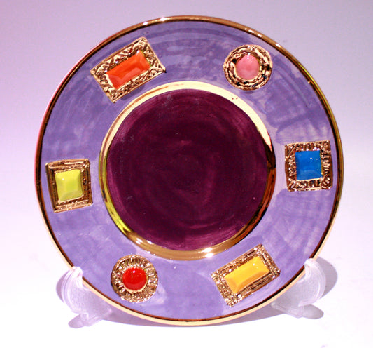 Purple Jewelled Tea Plate - MaryRoseYoung