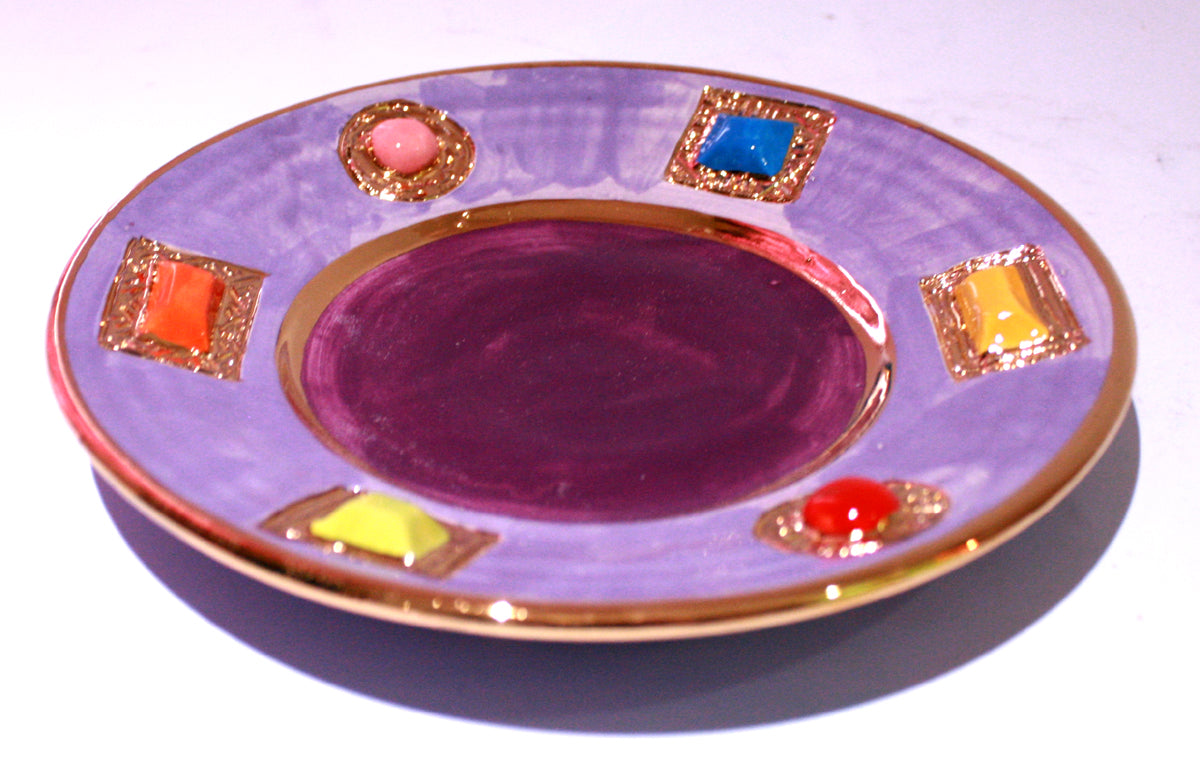 Purple Jewelled Tea Plate - MaryRoseYoung