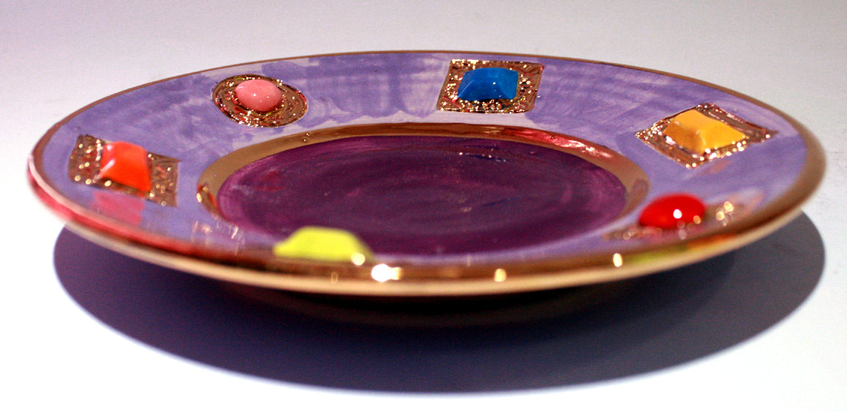 Purple Jewelled Tea Plate - MaryRoseYoung