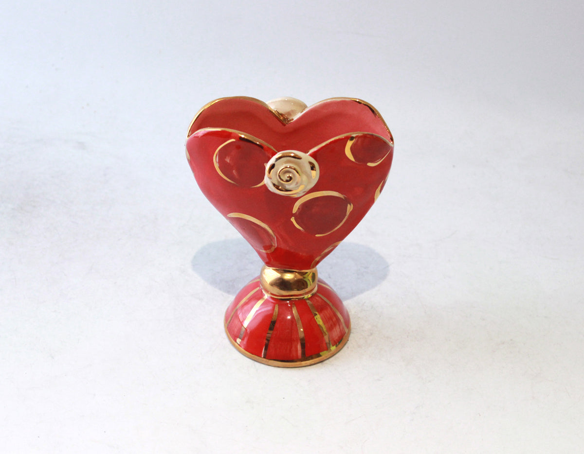 Baby Heart Vase in Royal Red