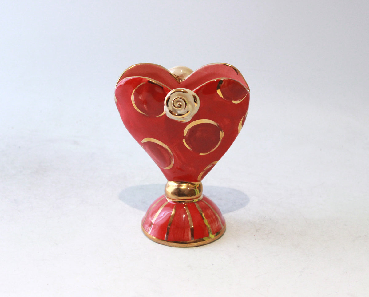 Baby Heart Vase in Royal Red