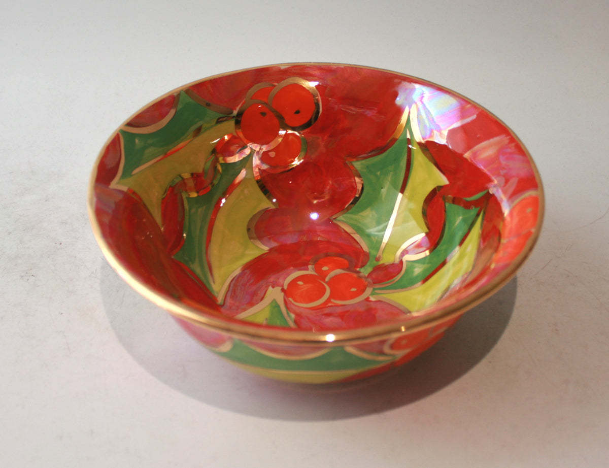 Holly Cereal Bowl in Red