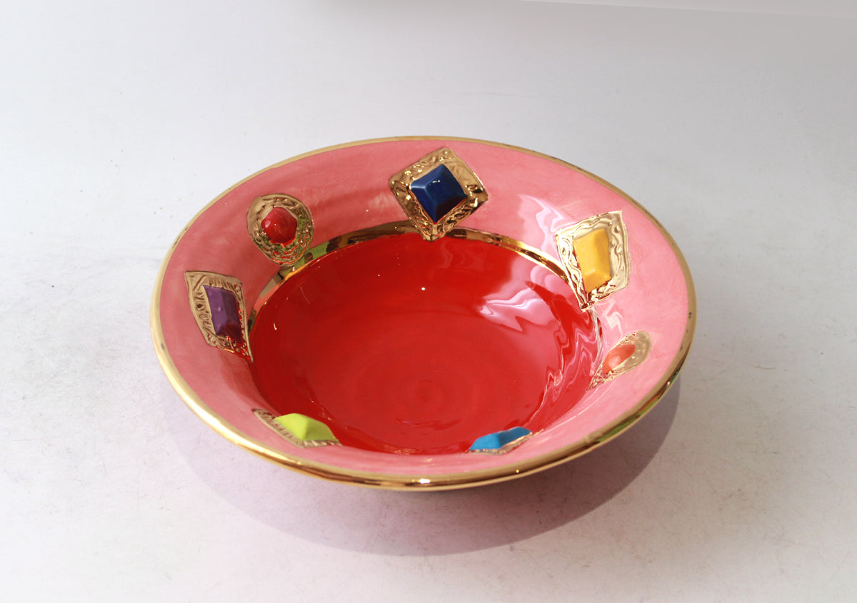 Jewelled Pasta Bowl in Pink