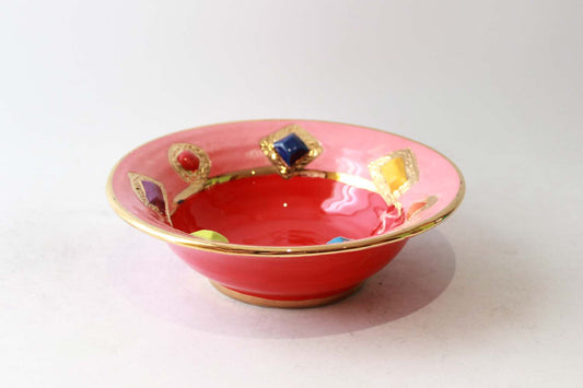 Jewelled Pasta Bowl in Pink