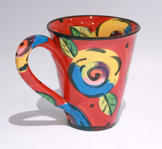 New Shape Large Mug in New Rose on Red