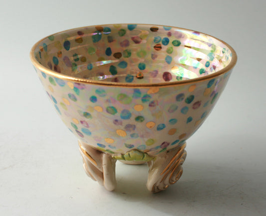 Rose Footed Bowl in Confetti - MaryRoseYoung