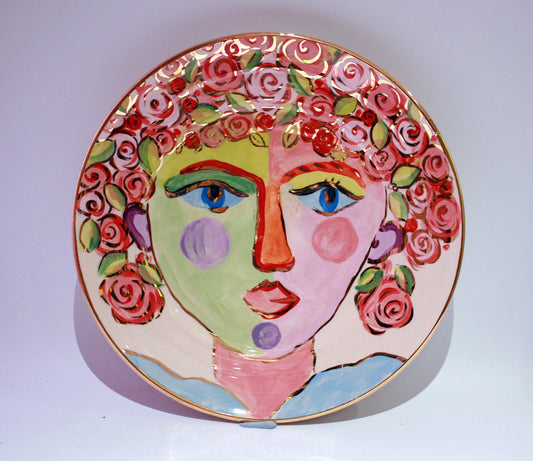 Faces Dinner Plate "Rosemary" - MaryRoseYoung