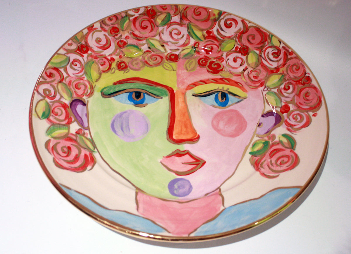 Faces Dinner Plate "Rosemary" - MaryRoseYoung