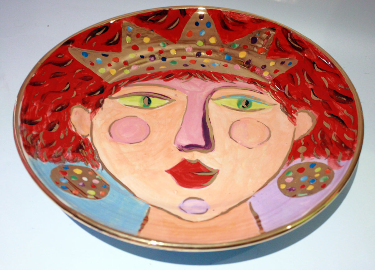 Faces Dinner Plate "Scarlet" - MaryRoseYoung