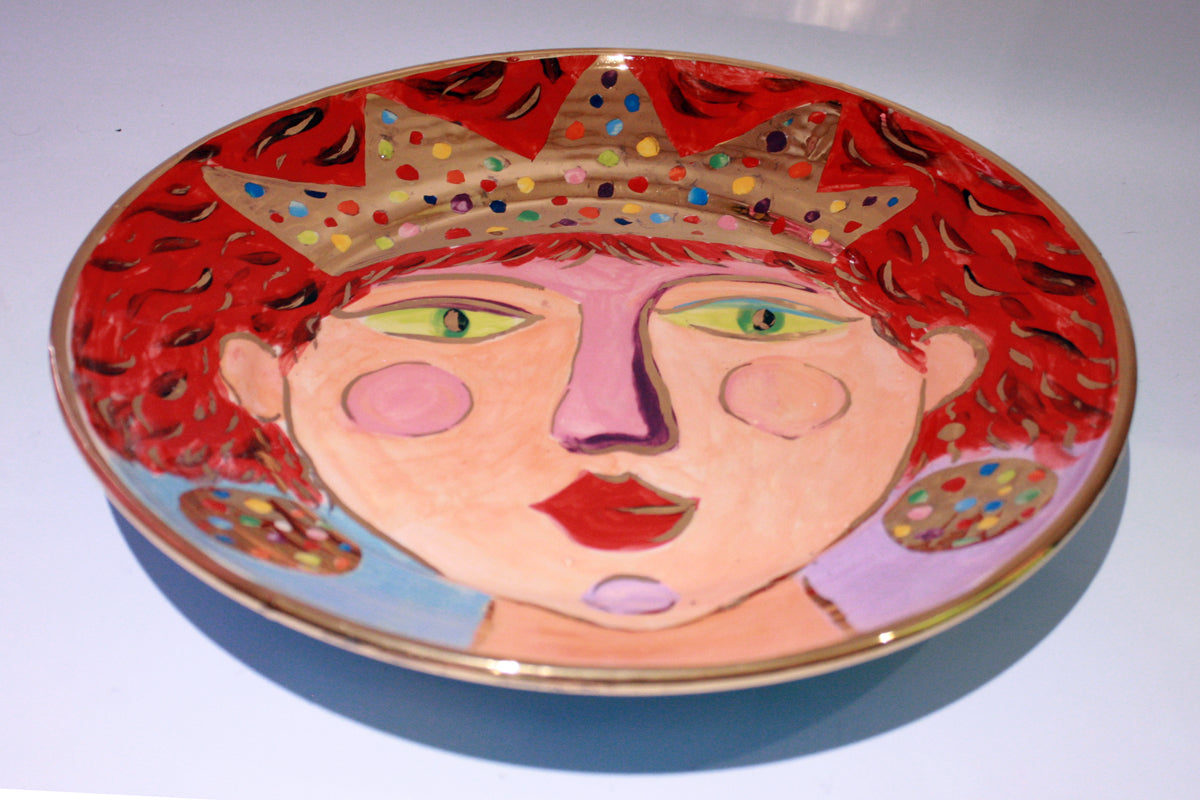 Faces Dinner Plate "Scarlet" - MaryRoseYoung