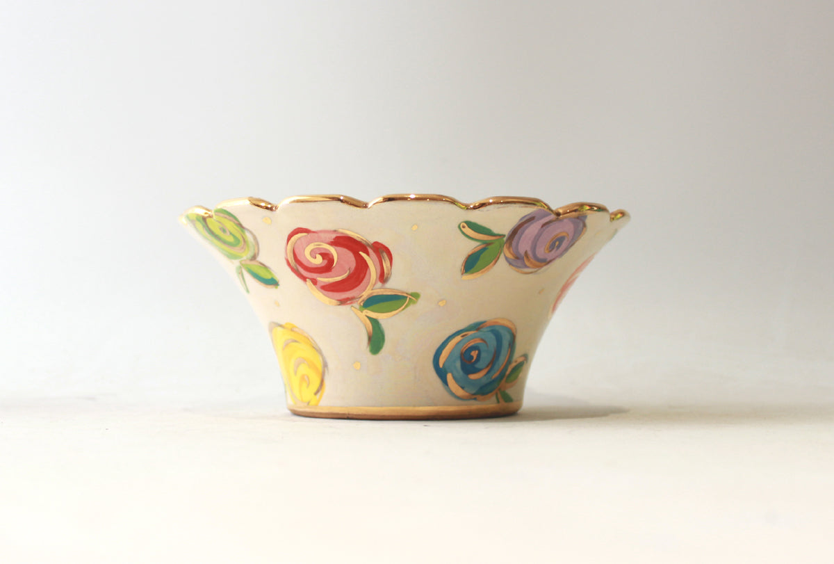 Small Fluted Serving Bowl in Rosebud