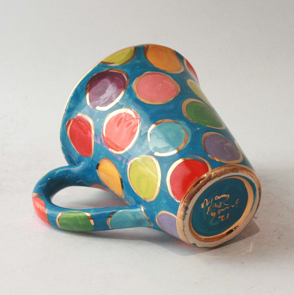 New Shape Large Mug in Smarties on Blue