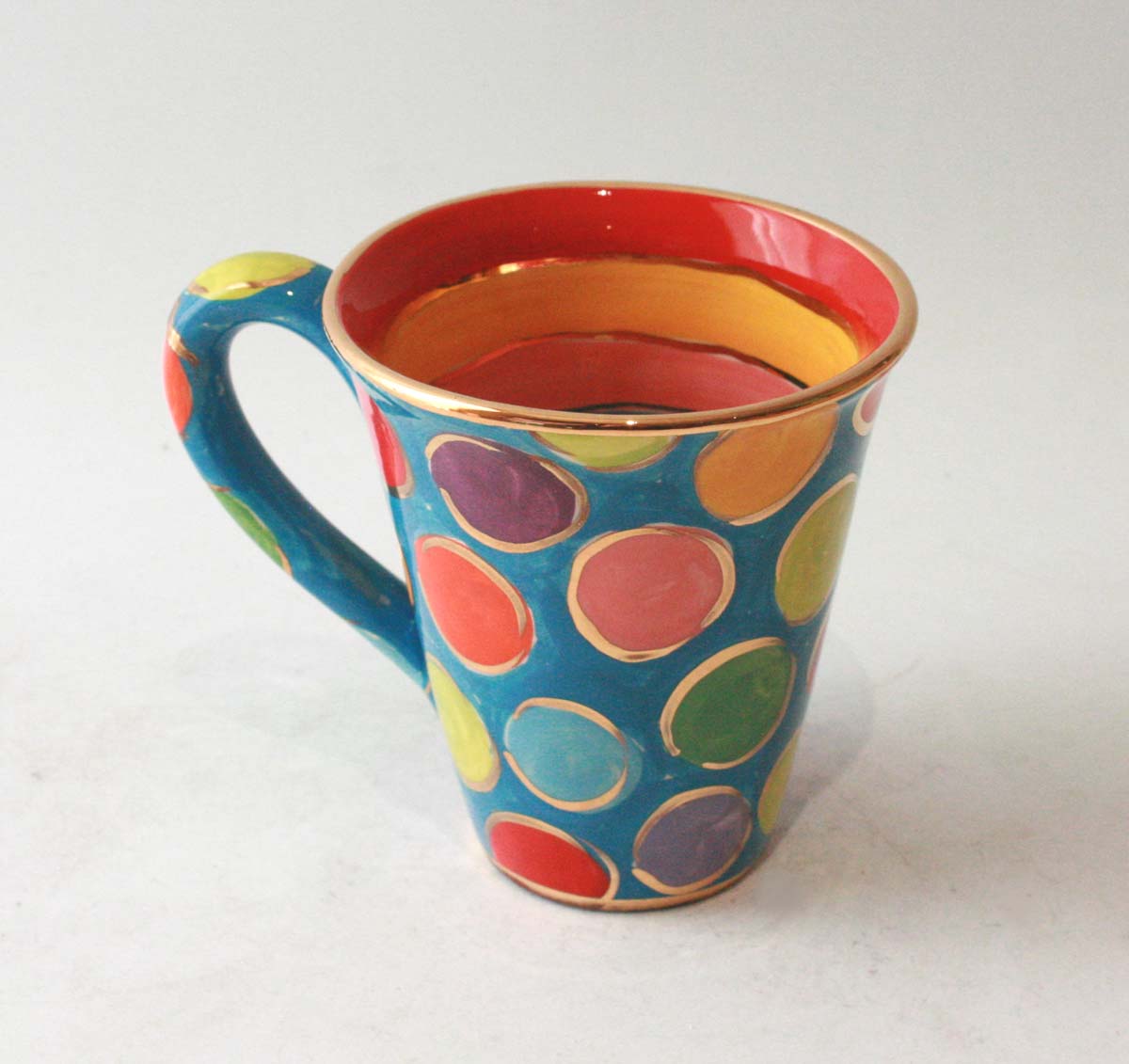 New Shape Large Mug in Smarties on Blue