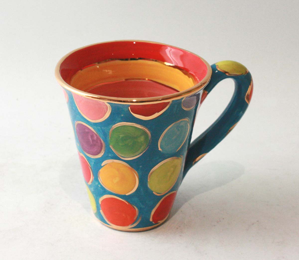 New Shape Large Mug in Smarties on Blue