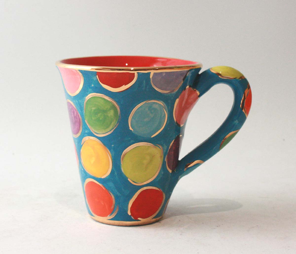 New Shape Large Mug in Smarties on Blue