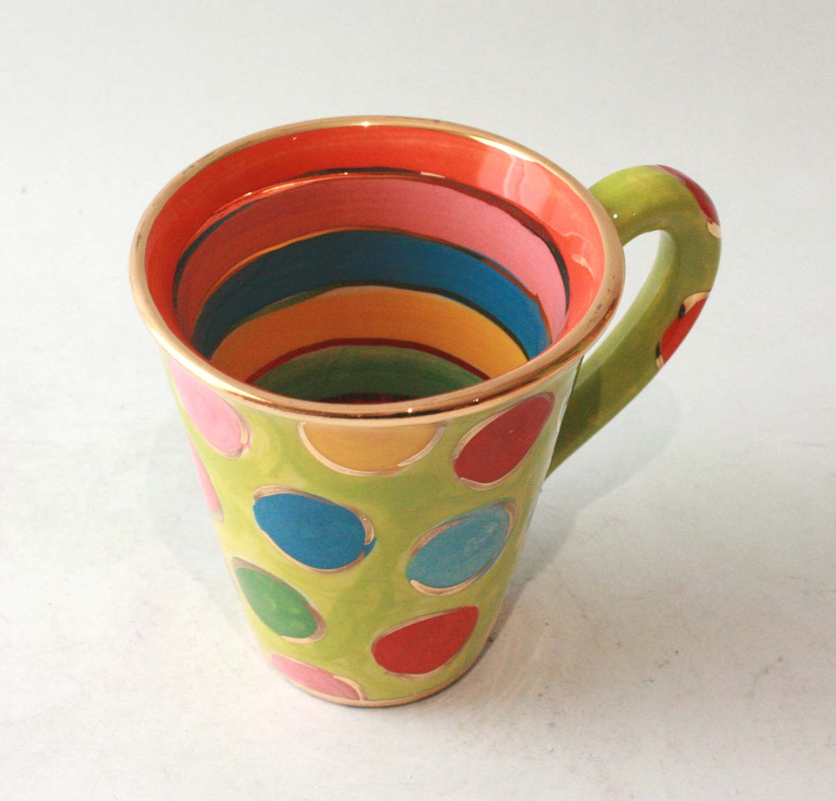 New Shape Large Mug in Smarties on Green