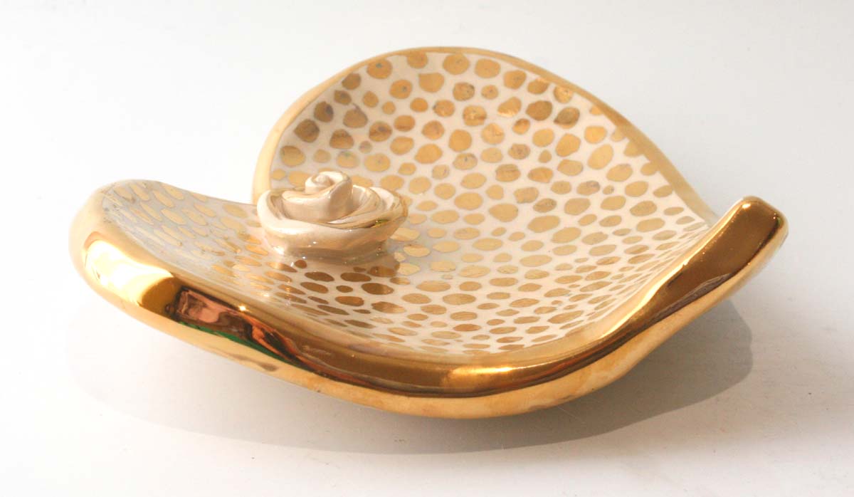 Heart Shaped Soap Dish in Gold Confetti - MaryRoseYoung