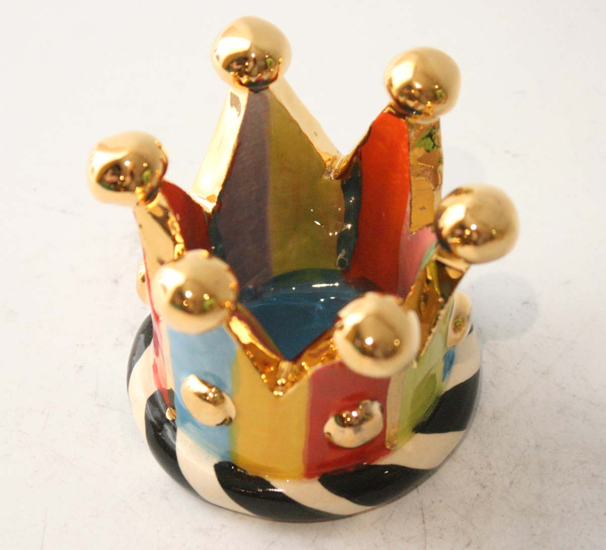 Crown Candleholder in Coloured Stripe - MaryRoseYoung